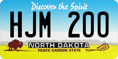ND license plate HJM200