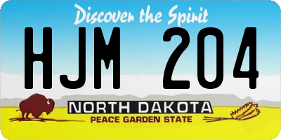 ND license plate HJM204