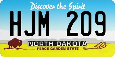 ND license plate HJM209