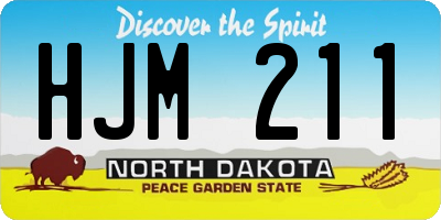 ND license plate HJM211