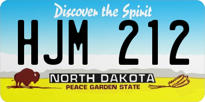 ND license plate HJM212