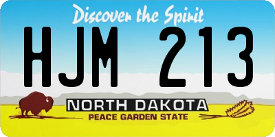 ND license plate HJM213