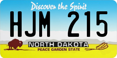 ND license plate HJM215