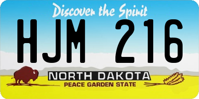 ND license plate HJM216