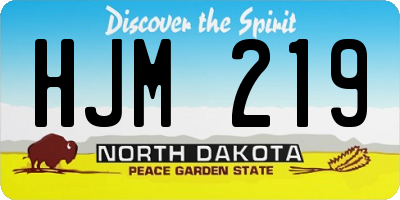 ND license plate HJM219