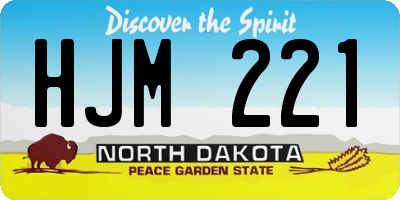 ND license plate HJM221