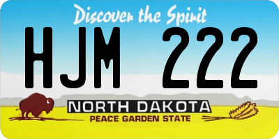 ND license plate HJM222