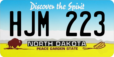 ND license plate HJM223