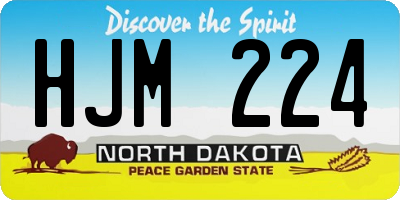 ND license plate HJM224