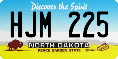 ND license plate HJM225