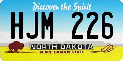 ND license plate HJM226