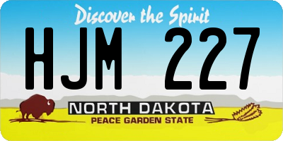 ND license plate HJM227