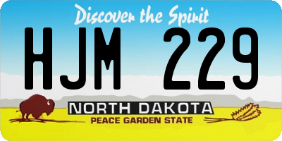 ND license plate HJM229