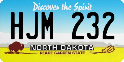 ND license plate HJM232