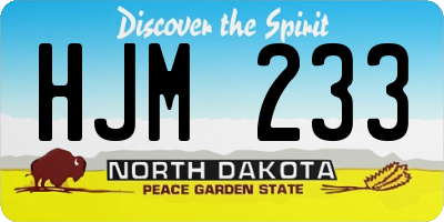 ND license plate HJM233