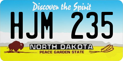 ND license plate HJM235