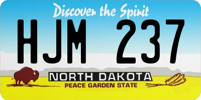 ND license plate HJM237