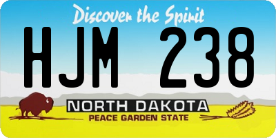 ND license plate HJM238