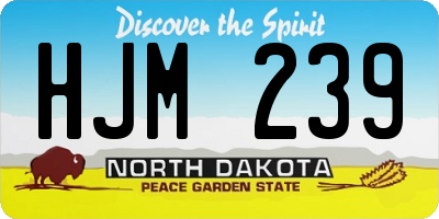 ND license plate HJM239