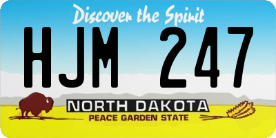 ND license plate HJM247