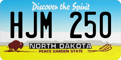 ND license plate HJM250