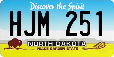 ND license plate HJM251