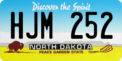 ND license plate HJM252