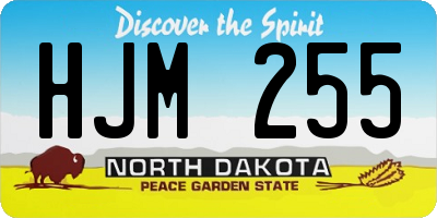 ND license plate HJM255