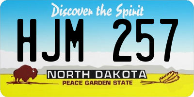 ND license plate HJM257