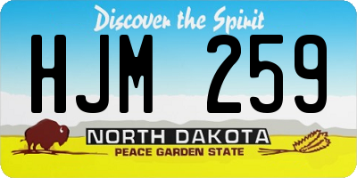 ND license plate HJM259