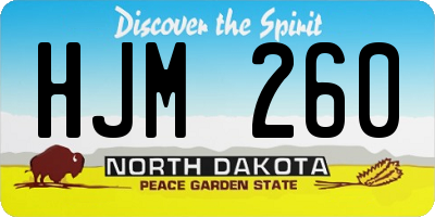 ND license plate HJM260