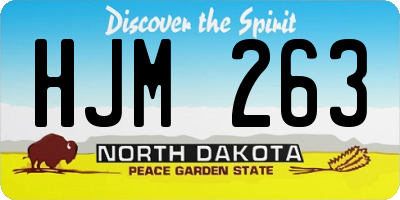 ND license plate HJM263