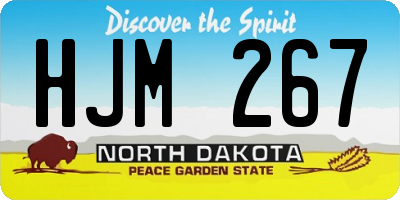 ND license plate HJM267