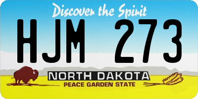 ND license plate HJM273