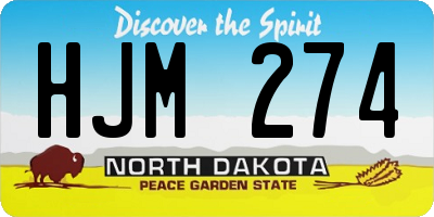 ND license plate HJM274