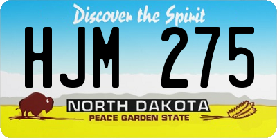 ND license plate HJM275