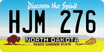 ND license plate HJM276