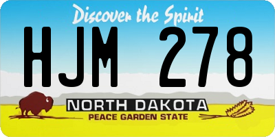 ND license plate HJM278