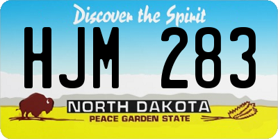 ND license plate HJM283