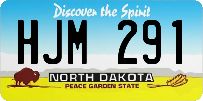 ND license plate HJM291