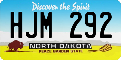 ND license plate HJM292