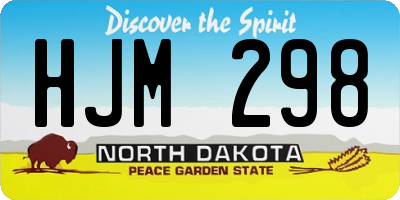 ND license plate HJM298