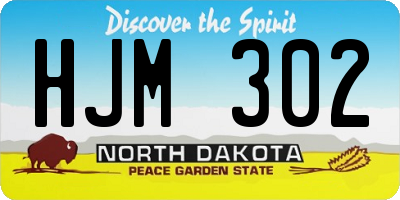 ND license plate HJM302