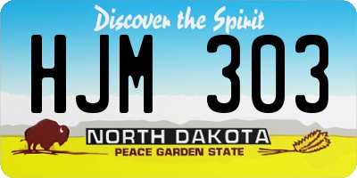 ND license plate HJM303