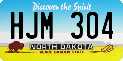 ND license plate HJM304