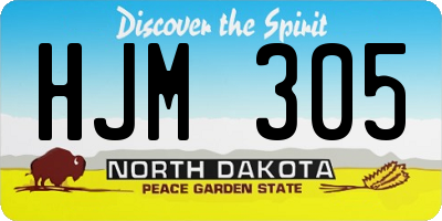 ND license plate HJM305