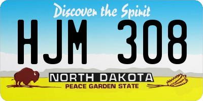 ND license plate HJM308