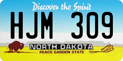 ND license plate HJM309