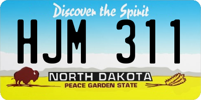 ND license plate HJM311