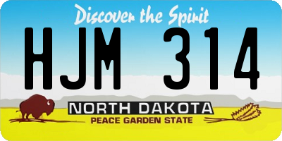 ND license plate HJM314